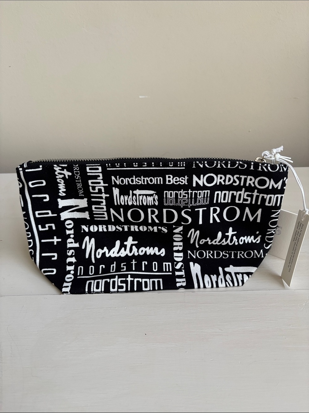 Nordstrom Black and White Logo Print Pouch - Picture 2 of 2